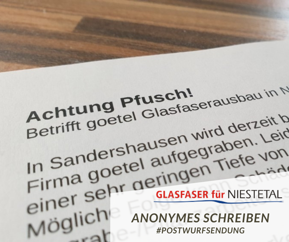 Anonymes Schreiben Postwurfsendung